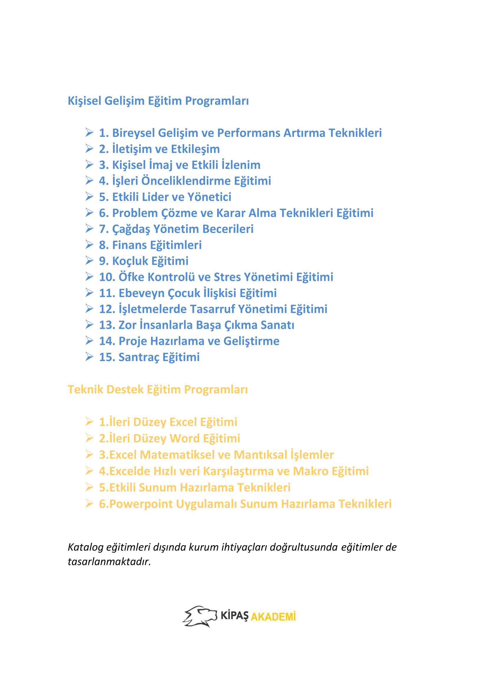 2019 Eğitim Kataloğu